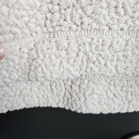 Aerie Sherpa Fleece Snap Up Cream Colored Pullover Women's Medium - Picture 5 of 9